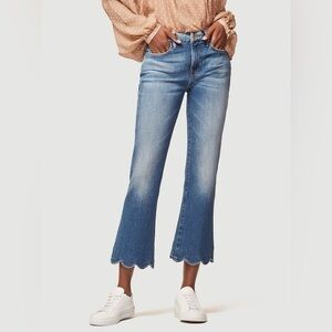 Frame Denim “Le Crop Mini Boot” with Scalloped Hem in Mt. Snow